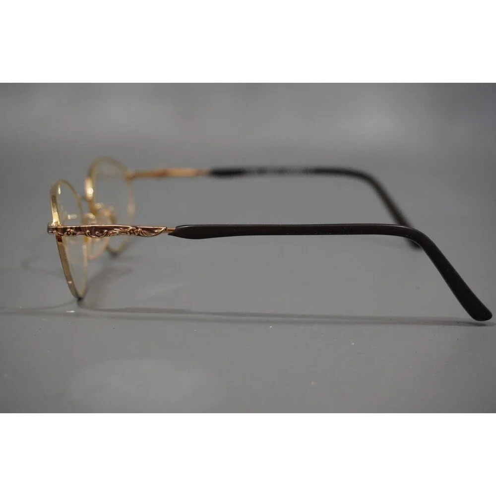 Laura Ashley Georgia SABLE Gold Purple 50-18 135 Vintage Oval Eyeglasses FRAMES